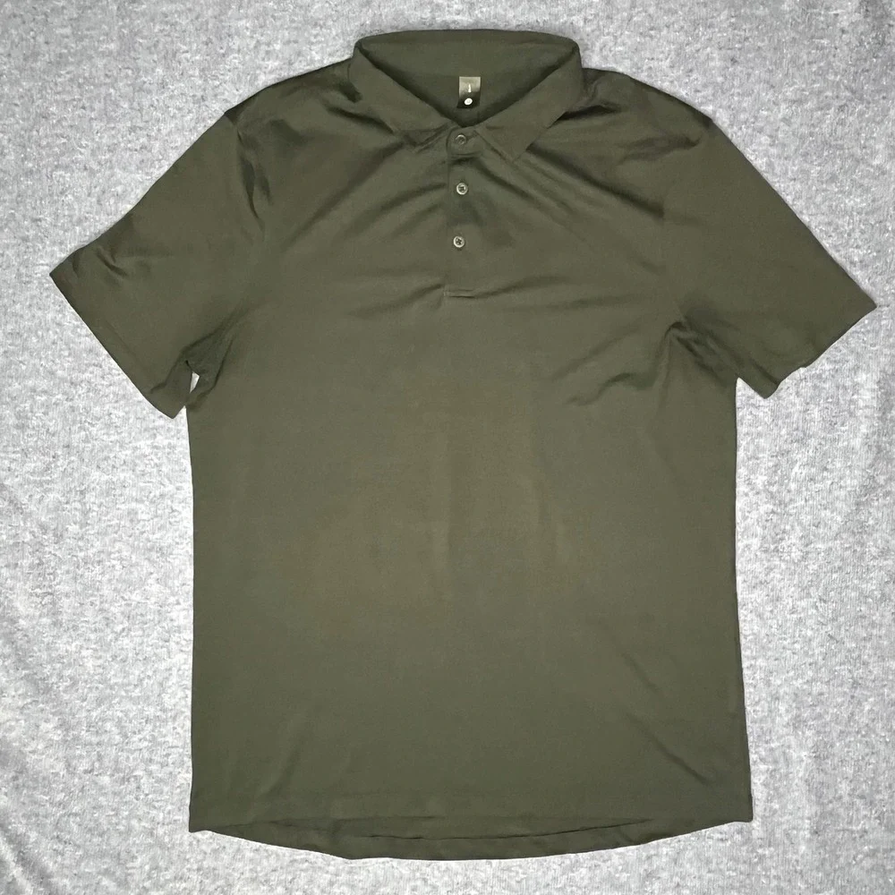 Lululemon Mens Metal Vent Tech Polo Shirt Bundle Black Green Striped Size Large